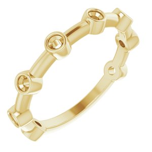 Bezel-Set Bar Ring