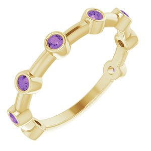 Bezel-Set Bar Ring