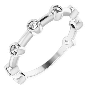 Bezel-Set Bar Ring