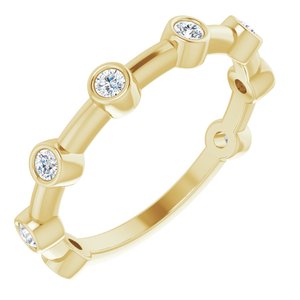 14K Yellow Gold 1/5 CTW Natural Diamond Bezel-Set Bar Ring