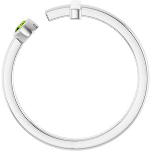 Platinum Natural Peridot Negative Space Cross Ring