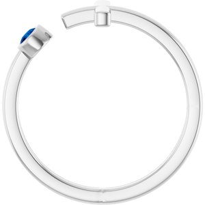 Platinum Lab-Grown Blue Sapphire Negative Space Cross Ring