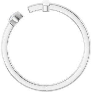 14K White Gold .06 CTW Natural Diamond Negative Space Cross Ring