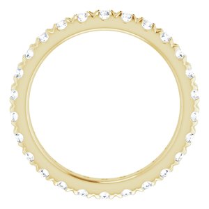 14K Yellow Gold 3/4 CTW Lab-Grown Diamond French-Set Eternity Band Size 4
