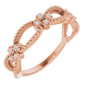 14K Rose Gold .06 CTW Natural Diamond Stackable Bead Ring