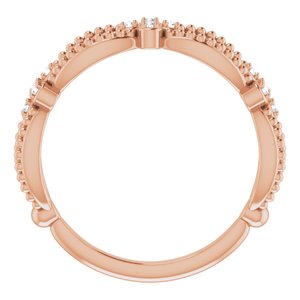 14K Rose Gold .06 CTW Natural Diamond Stackable Bead Ring