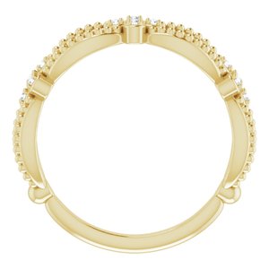 14K Yellow Gold .06 CTW Natural Diamond Stackable Beaded Ring