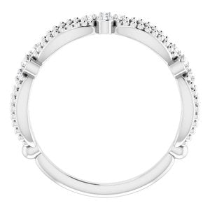 Sterling Silver .06 CTW Natural Diamond Stackable Bead Ring