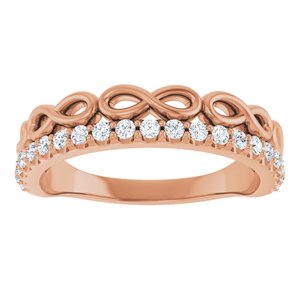 14K Rose Gold 1/4 CTW Natural Diamond Infinity-Inspired Stackable Ring