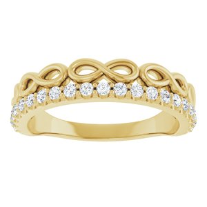 14K Yellow Gold 1/4 CTW Natural Diamond Infinity-Inspired Stackable Ring