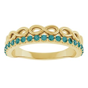 14K Yellow Gold Natural Alexandrite Infinity-Inspired Stackable Ring