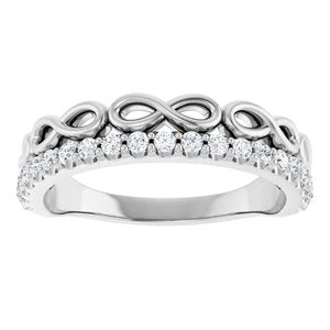 Sterling Silver 1/4 CTW Natural Diamond Infinity-Inspired Stackable Ring