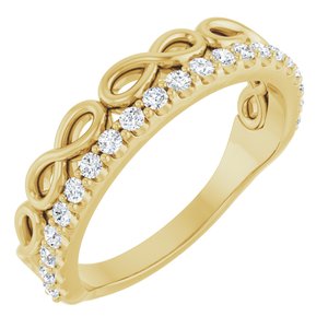 14K Yellow Gold 1/4 CTW Natural Diamond Infinity-Inspired Stackable Ring