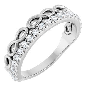 Platinum 1/4 CTW Natural Diamond Infinity-Inspired Stackable Ring