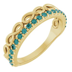 14K Yellow Gold Natural Alexandrite Infinity-Inspired Stackable Ring