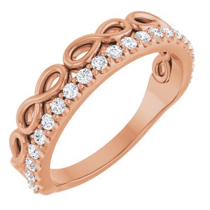 14K Rose Gold 1/4 CTW Natural Diamond Infinity-Inspired Stackable Ring