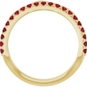 14K Yellow Gold Natural Ruby Infinity-Inspired Stackable Ring