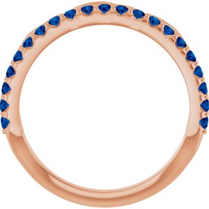 14K Rose Gold Natural Blue Sapphire Infinity-Inspired Stackable Ring