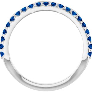14K White Gold Natural Blue Sapphire Infinity-Inspired Stackable Ring