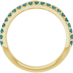 14K Yellow Gold Natural Alexandrite Infinity-Inspired Stackable Ring