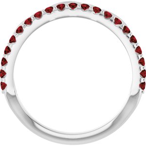 Platinum Natural Mozambique Garnet Infinity-Inspired Stackable Ring