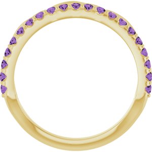 14K Yellow Gold Natural Amethyst Infinity-Inspired Stackable Ring