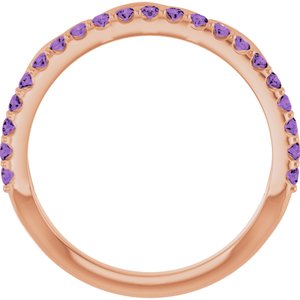 14K Rose Gold Natural Amethyst Infinity-Inspired Stackable Ring