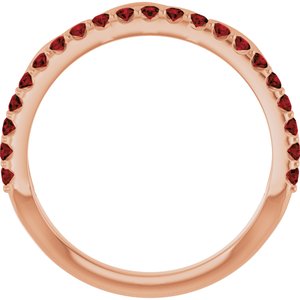 14K Rose Gold Natural Mozambique Garnet Infinity-Inspired Stackable Ring