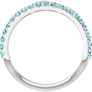 Sterling Silver Natural Blue Zircon Infinity-Inspired Stackable Ring