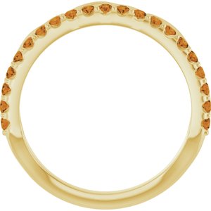 14K Yellow Gold Natural Citrine Infinity-Inspired Stackable Ring