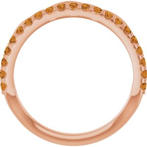 14K Rose Gold Natural Citrine Infinity-Inspired Stackable Ring