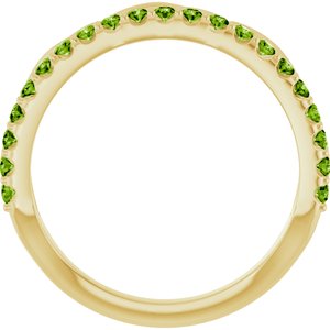 14K Yellow Gold Natural Peridot Infinity-Inspired Stackable Ring