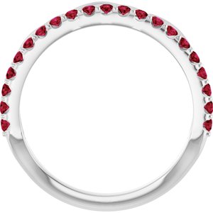 Platinum Natural Ruby Infinity-Inspired Stackable Ring