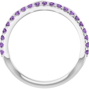 Platinum Natural Amethyst Infinity-Inspired Stackable Ring