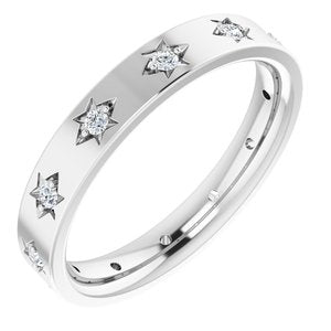14K White 1/6 CTW Natural Diamond Eternity Band Size 6.5