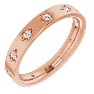 14K Rose 1/6 CTW Natural Diamond Eternity Band Size 6.5
