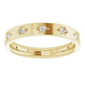 14K Yellow 1/6 CTW Natural Diamond Eternity Band Size 6.5