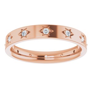 14K Rose 1/6 CTW Natural Diamond Eternity Band Size 6.5