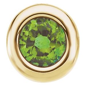 14K Yellow Gold 4 mm Imitation Peridot Pendant