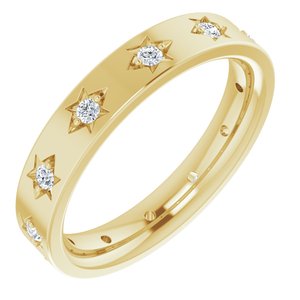 14K Yellow 1/5 CTW Natural Diamond Eternity Band Size 4.5