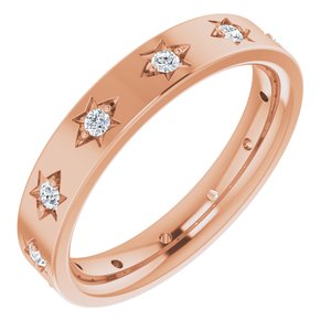 14K Rose 1/5 CTW Natural Diamond Eternity Band Size 4.5