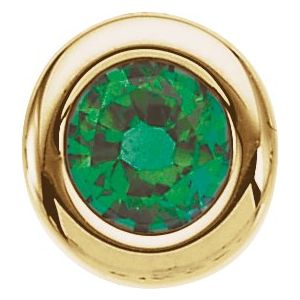 14K Yellow Gold 4 mm Imitation Emerald Pendant