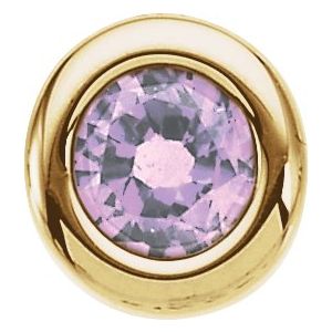 14K Yellow Gold 4 mm Imitation Pink Tourmaline Pendant