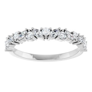 14K White 1/2 CTW Lab-Grown Diamond Anniversary Band