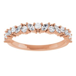 14K Rose 1/2 CTW Lab-Grown Diamond Anniversary Band