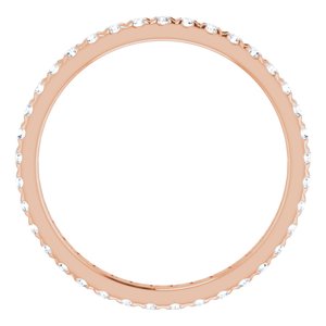 14K Rose Gold 5/8 CTW Lab-Grown Diamond  French-Set Eternity Band Size 6
