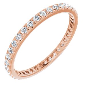 14K Rose Gold 1/2 CTW Lab-Grown Diamond French-Set Eternity Band Size 4
