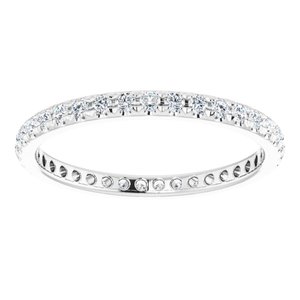 Platinum 1/2 CTW Lab-Grown Diamond French-Set Eternity Band Size 4.5