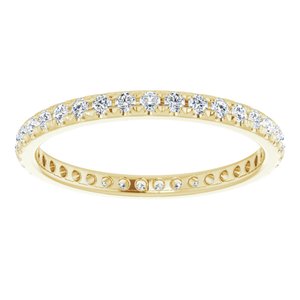 14K Yellow Gold 1/2 CTW Lab-Grown Diamond French-Set Eternity Band Size 4