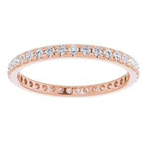 14K Rose Gold 1/2 CTW Lab-Grown Diamond  French-Set Eternity Band Size 5.5
